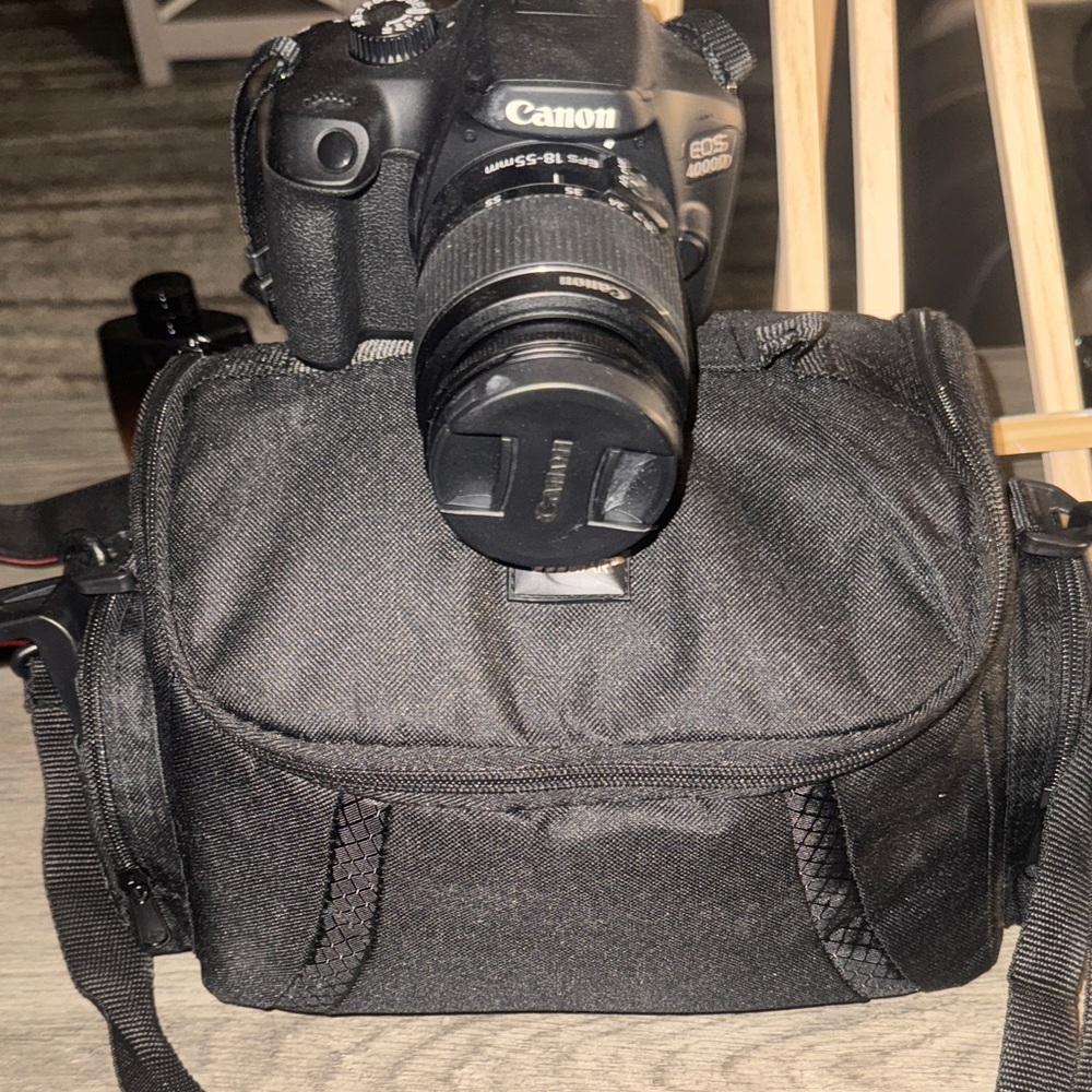 Canon EOS 4000D Black Digital Camera with Lens and Case